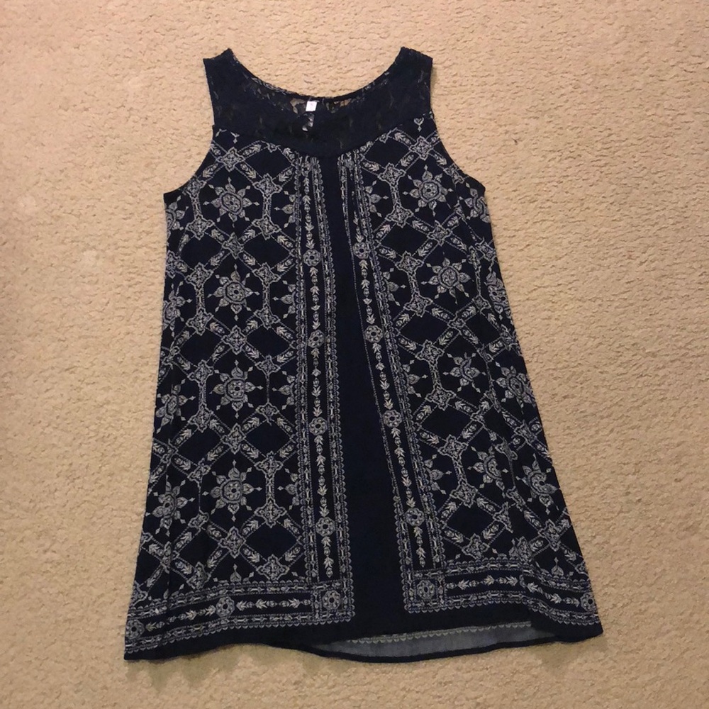 Navy patterned dress